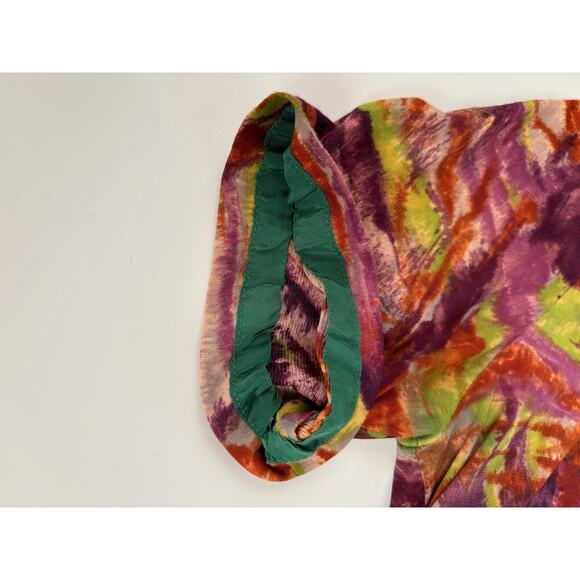 Vintage 60s 70s Tie Dye Midi Dress Psychedelic Boho Hippie Handmade Size S - Picture 5 of 10